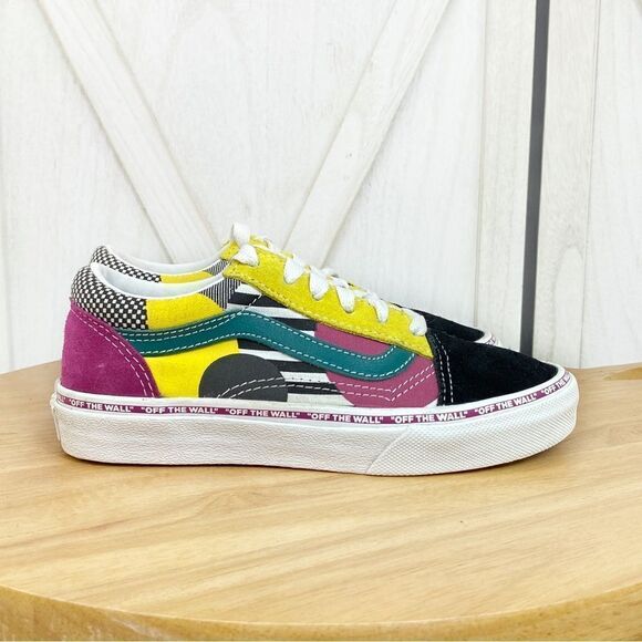 Vans Off The Wall Old Skool Juxtapoze Multicolor Lace Up Sneakers Youth Size 1 - Picture 2 of 11